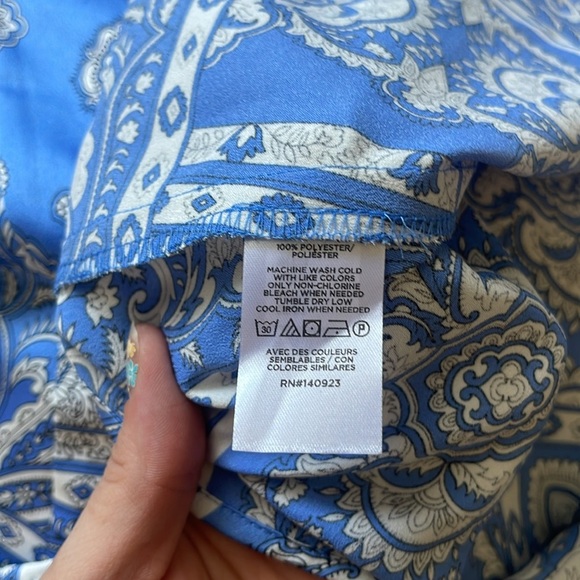 Loft Bandana Print Slip Dress Size 16 maxi length blue and white - Picture 7 of 8